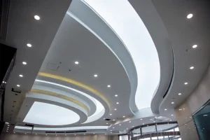 Gypsum ceiling and lighting interior finishing