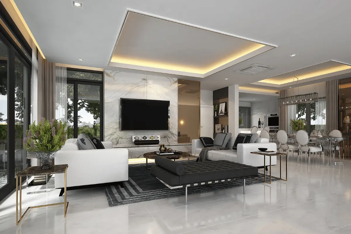 Modern residential living room interior design in Kenya